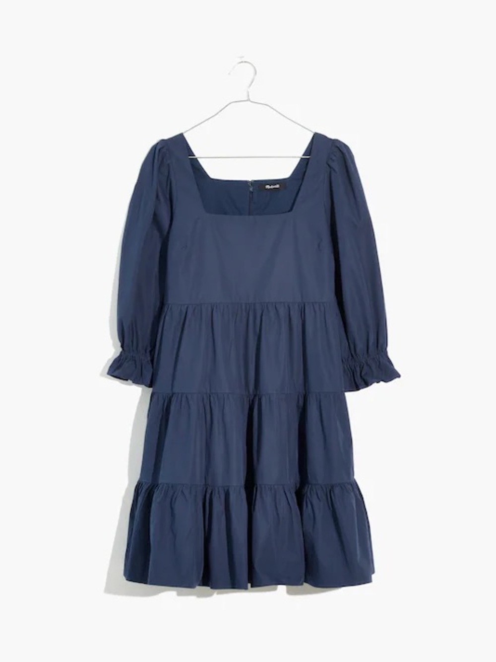 Madewell Poplin Lizzie Babydoll Dress Navy Blue Size 8